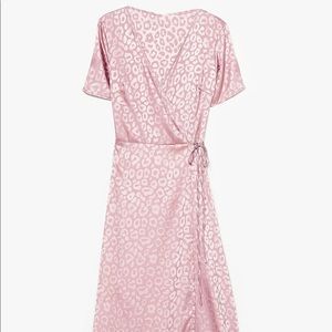NWT Nasty Gal pink wrap maxi dress cheetah print